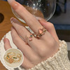 Bamboo retro fashionable ring, zirconium, Korean style, silver 925 sample, simple and elegant design, on index finger