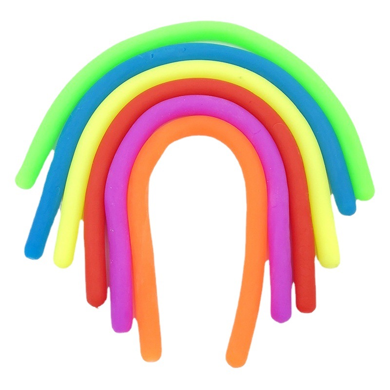Cross-border explosive tpr soft glue color decompression noodles simulation elastic rope pull new strange decompression toys wholesale