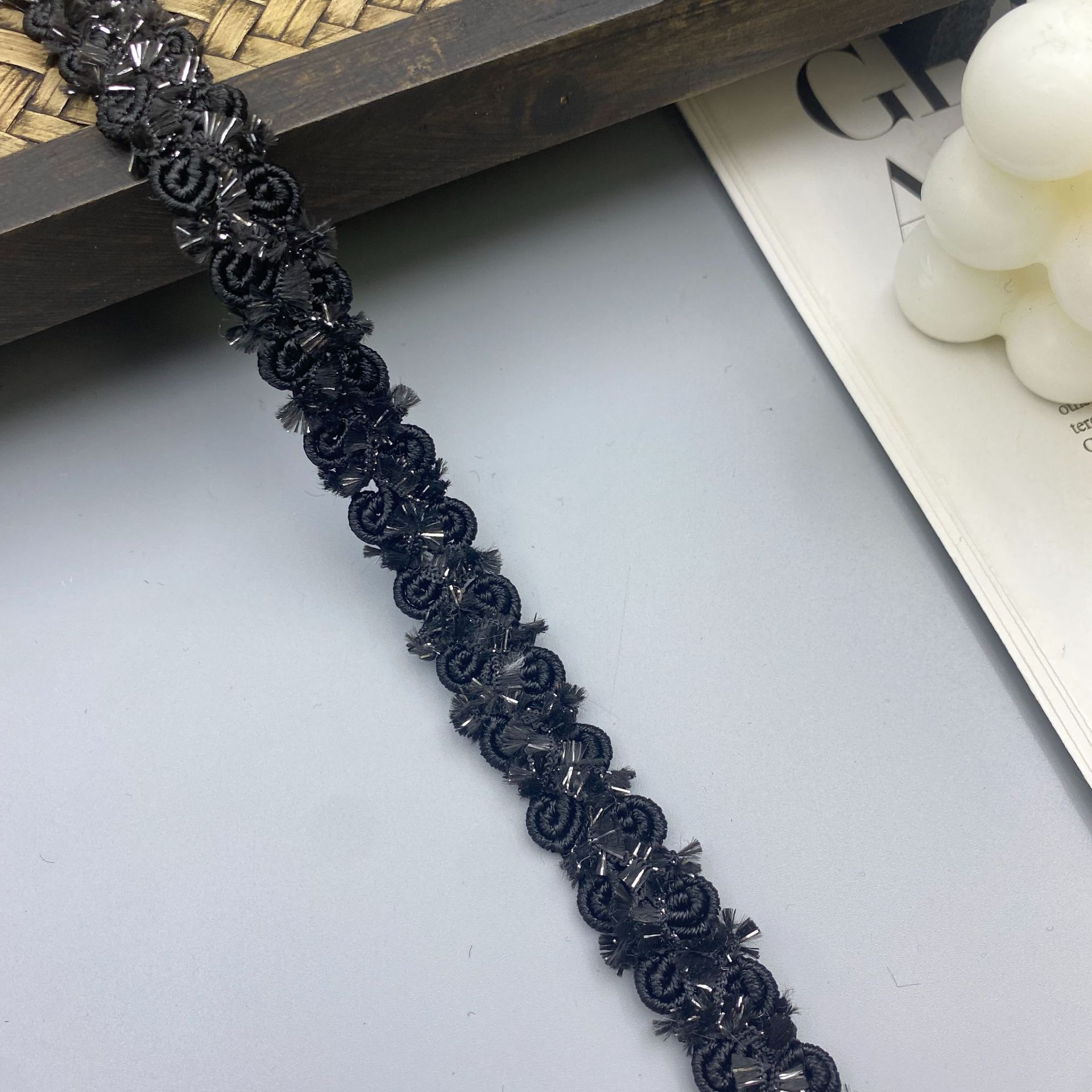 Otoño e invierno nuevo estilo fragancia pequeña cáñamo algodón encaje tejido bricolaje ropa adecuada puños falda accesorios de sombrero