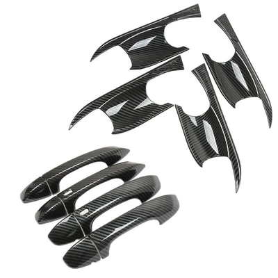 Specially Used for 19-24 Volkswagen New Baolai Door Bowl Handle Carbon Fiber Pattern Door Handle Anti-Scratch Protection Modified Decorative Sticker