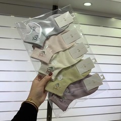 春秋新款男女士短筒可愛卡通潮學生學院風運動棉襪跑量款地攤批發