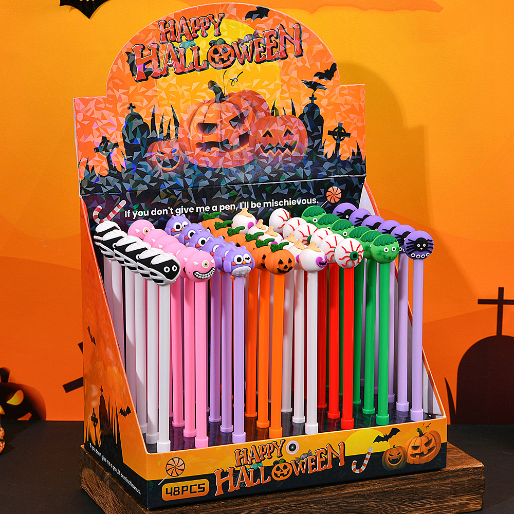 Serie de Halloween transfronteriza encantadora dibujos animados bolígrafo neutro creativo estudiantes papelería fantasma premios pequeños regalos bolígrafo al por mayor