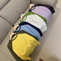 速乾性のあるコントラストカラーのラグラン袖日焼け止め長袖Tシャツ、女性用アメリカンスタイルのインナーウェア、ゆったりとした着痩せ効果のあるラウンドネックのベースレイヤー 8478