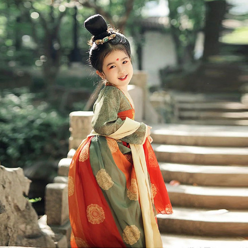 Hanfu Girls Children's Ancient Clothes Chinese Style Super Fairy Tang Suit Ancient Style Princess Girls Spring and Autumn Dress  New Style
