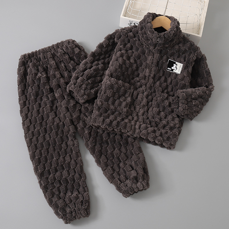 Demi-season coral children's flannel set