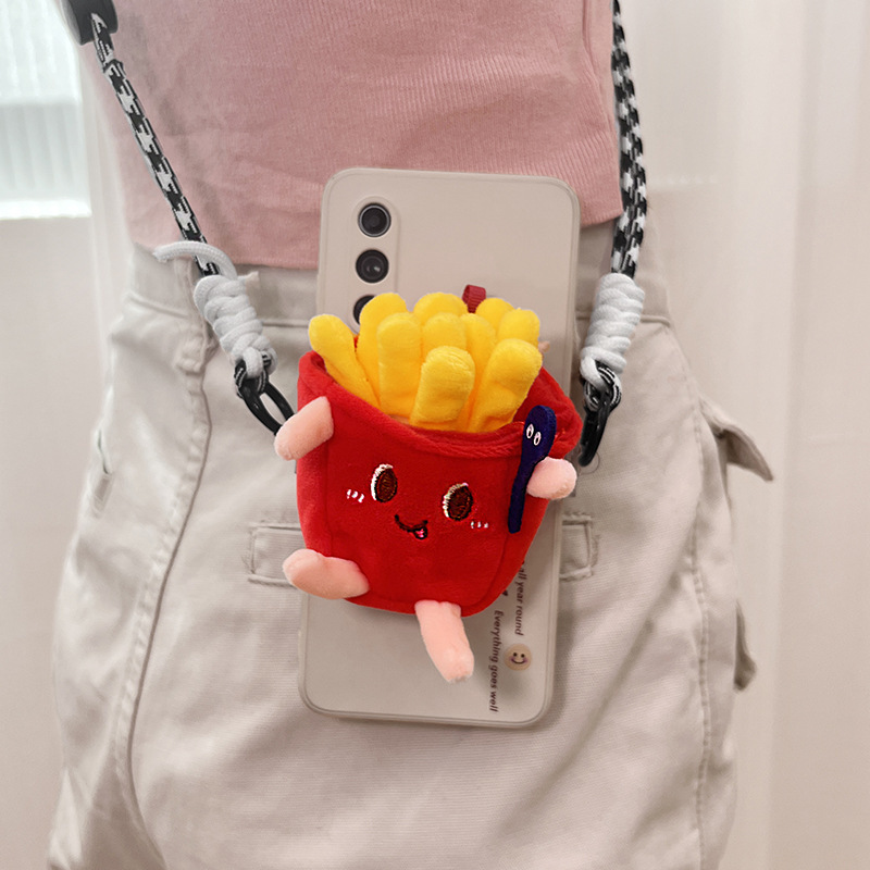 Clip trasero para teléfono móvil cordón de mensajero lindo colgante de dibujos animados muñeco de peluche manos libres anti-pérdida correa para teléfono móvil