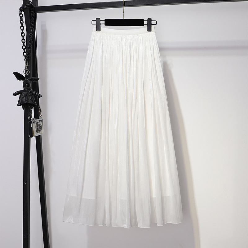 High-Quality Comfortable Silk Skirt for a Youthful Look, New Spring/Summer Style, Elegant A-Line Umbrella Skirt