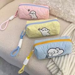 新款现货线条小狗大容量可爱少女心初高中学生便携小狗印花铅笔袋