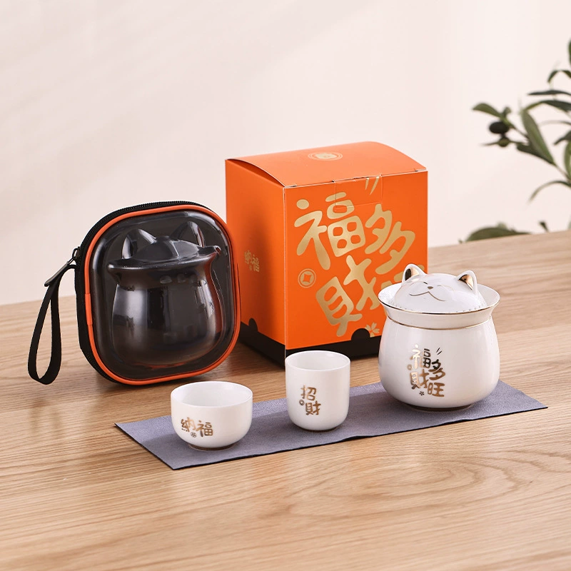 Handheld teapot, simple tea cup for camping, tea set for traveling