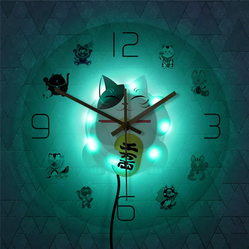 Night light, transparent acrylic watch, wall mount
