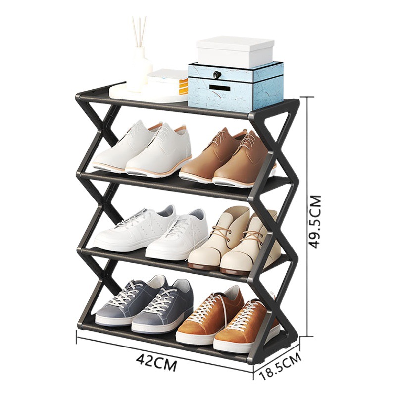 Temu Xiyin Cross-Border Direct Shipping, Factory Direct Sales, Creative X-Shaped Dust-Proof Shoe Rack, Household Steel Pipe Shoe Rack, Easy Assembly