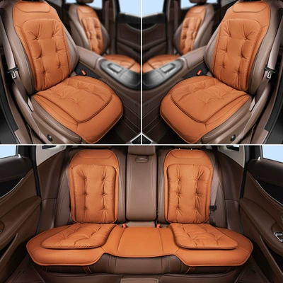 Four Seasons Pad | High-End Car Seat Cushion, Anti-Fouling Leather - ideal-orange-seven-piece-vehicle-set-no-standard-model-please-note-the-car-logo