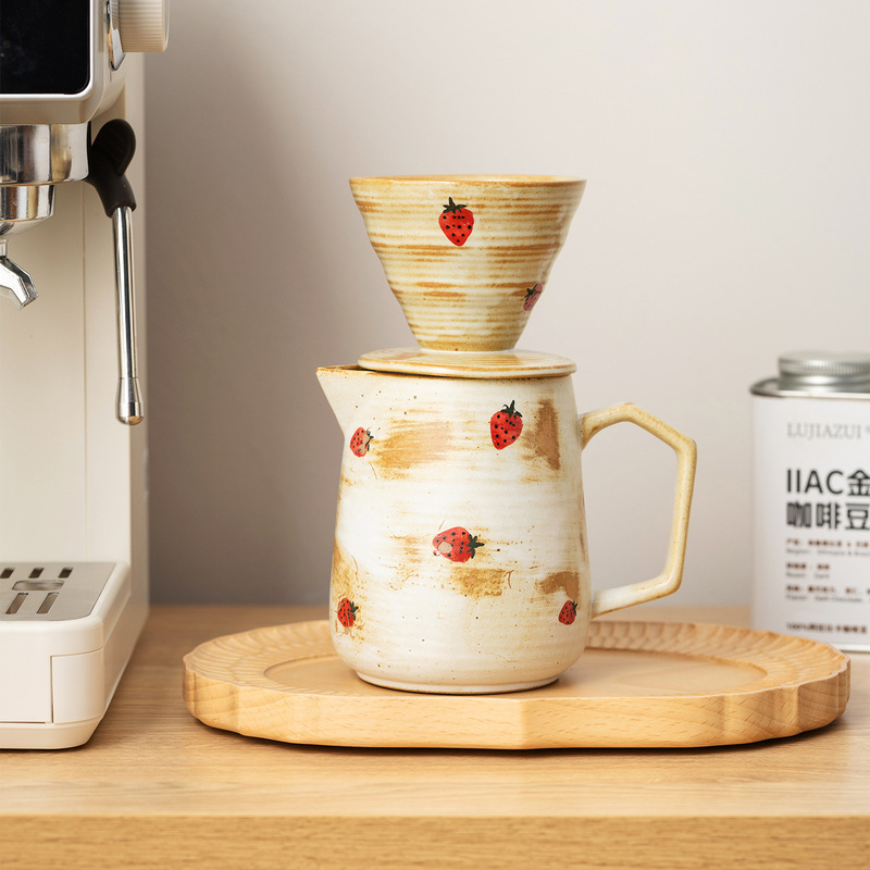 Ceramic Coffee Pour-Over Pot, Filter Cup, Floral Teapot, Vintage Distressed Exquisite Coffee Shop Sharing Pot, Afternoon Tea Set Ceramic Coffee Pour-Over Pot, Filter Cup, Floral Teapot, Vintage Distressed Exquisite Coffee Shop Sharing Pot, Afternoon Tea Set