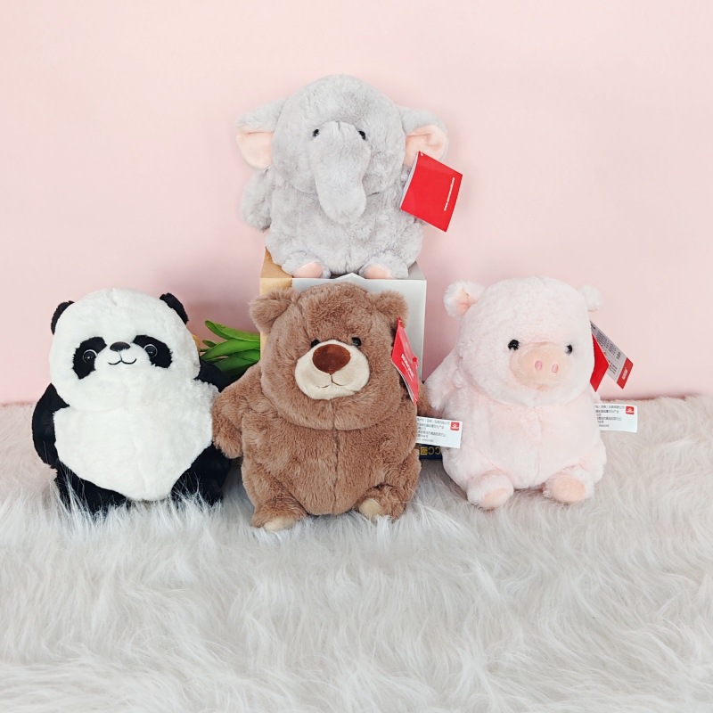 Wu Lula Fat Dun Bear Doll Lindo Animal Peluche Dun Dun Bear Ragdoll Muñeca de terciopelo corto Almohada Transfronteriza