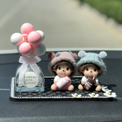 Monchhichi Center Console Car – Car ornaments - baby-bottle-cola-qiqi-pink-ball-bottle-diamond-pad