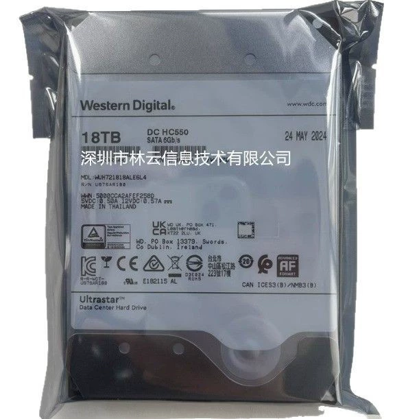 3,5 дюйма WD WUH721818ALE6L4 серверный HDD, 18 ТБ, корпоративный накопитель 18T