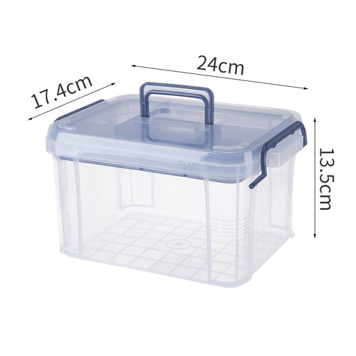 Portable Home Medical Supply Box with Double Layers and Divided Compartments, Medicine Organizing Box with Lid, Simple Medicine Box