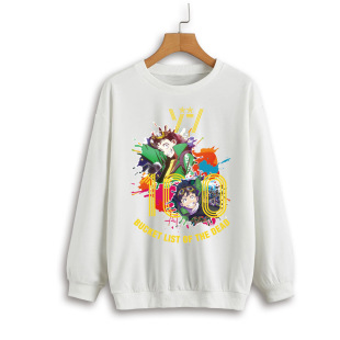 Zombie 100% peripheral long-sleeved bottoming shirt two-dimensional men's and women's round neck hooded sweater casual all-matching