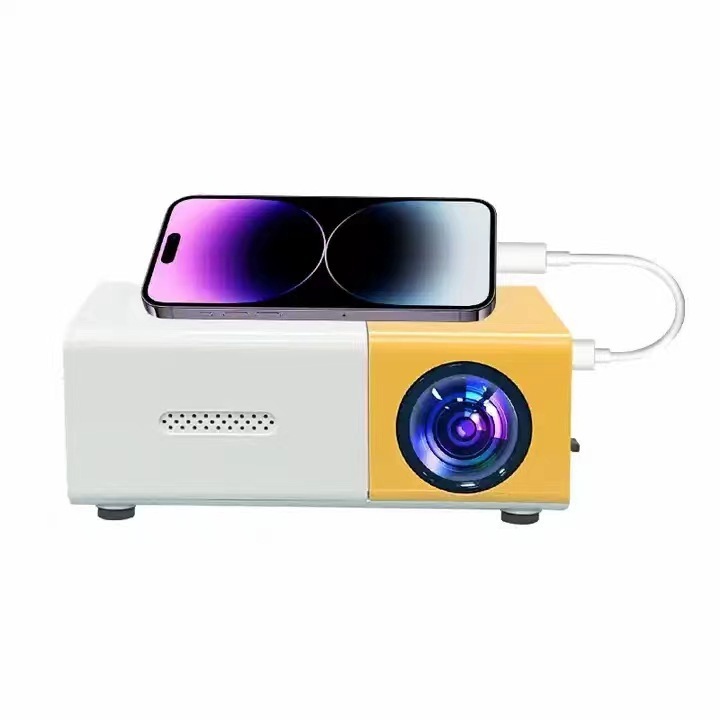 人気商品 YG300 黄白ミニプロジェクター ポータブル 子供用 家庭用 高画質 便利プロジェクター|undefined
