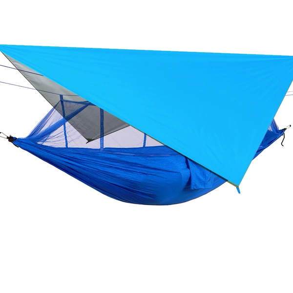 Blue mosquito net, canopy