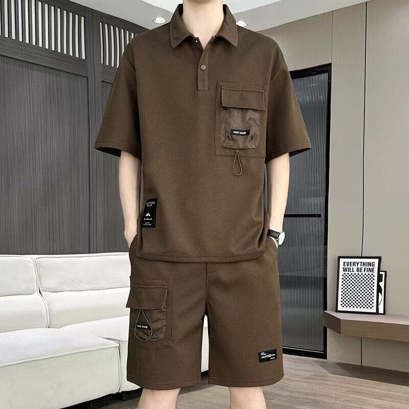 New trendy stylish short-sleeve T-shirt set for men, large size, POLO stylish summer casual outfit, available in stock New trendy stylish short-sleeve T-shirt set for men, large size, POLO stylish summer casual outfit, available in stock