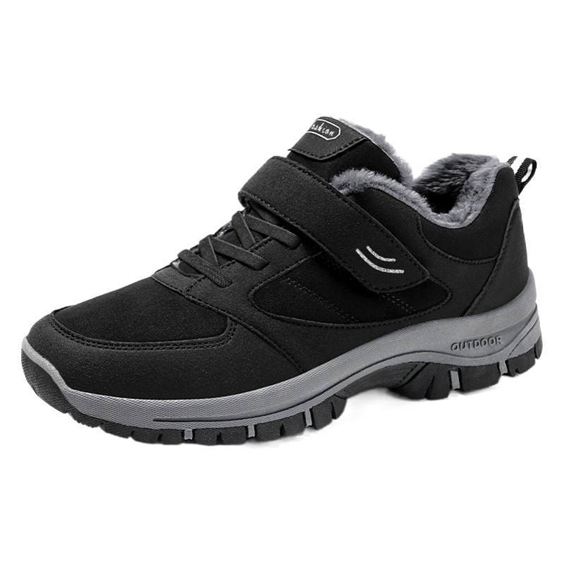 Zapatos de algodón, nuevo estilo de invierno, talla grande, botas de algodón forradas de lana y engrosadas, para senderismo al aire libre, zapatos cálidos para caminar, zapatos para parejas, zapatos para personas mayores al por mayor