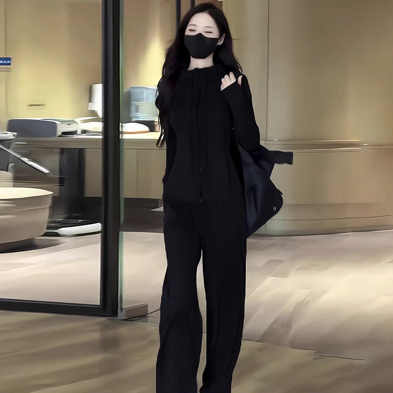 블랙 투피스 세트(인조 캐시미어로 업그레이드된 원단)