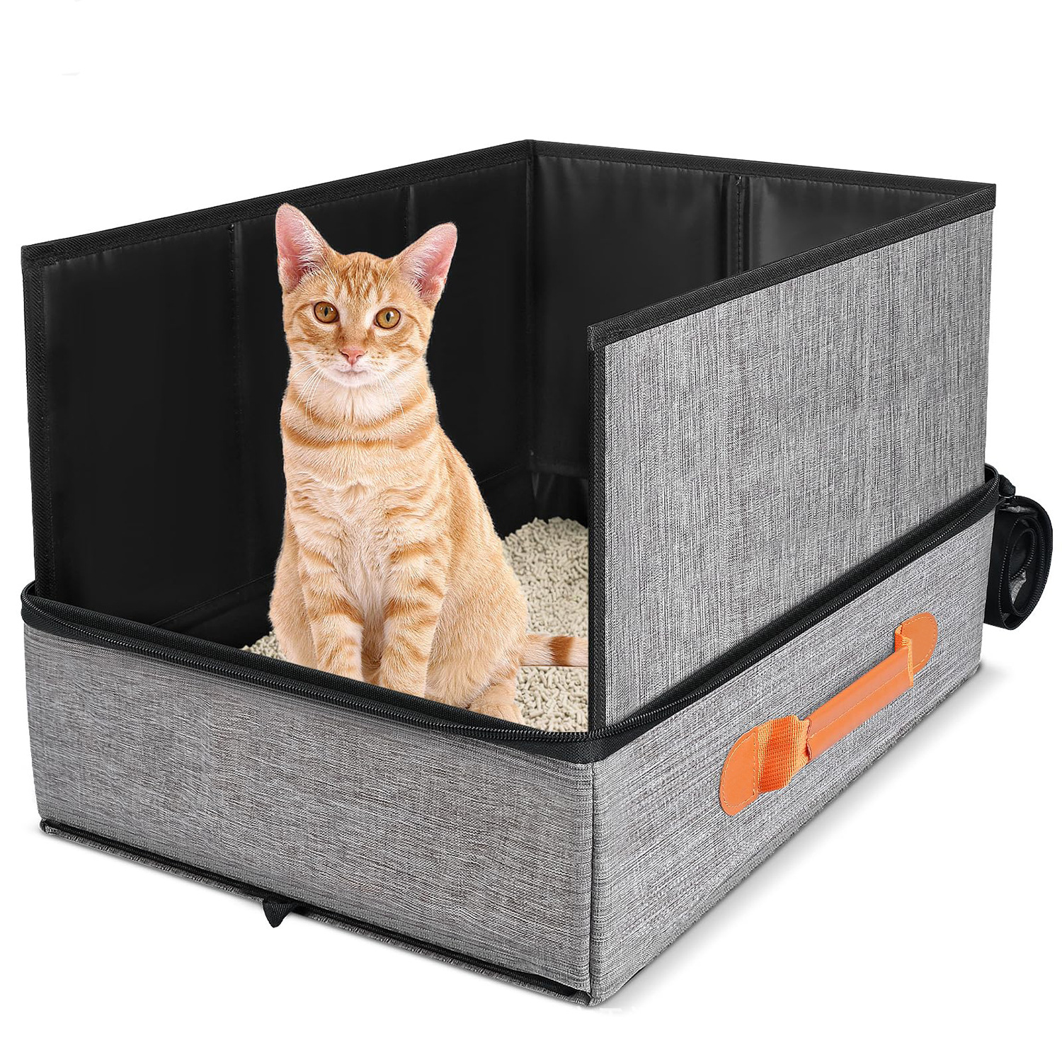 고양이 여행 고양이 쓰레기 상자 접이식 누출 방지 자동차 휴대용 모바일 고양이 화장실 아마존 베스트 셀러 고양이 쓰레기 상자