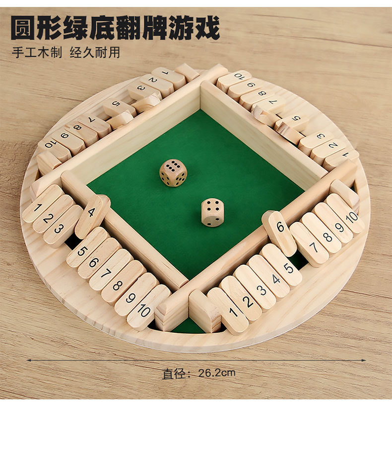 Ajedrez multifacético para niños Ajedrez de cuatro lados Barra de dados Juego de mesa de madera Juego de mesa interactivo entre padres e hijos