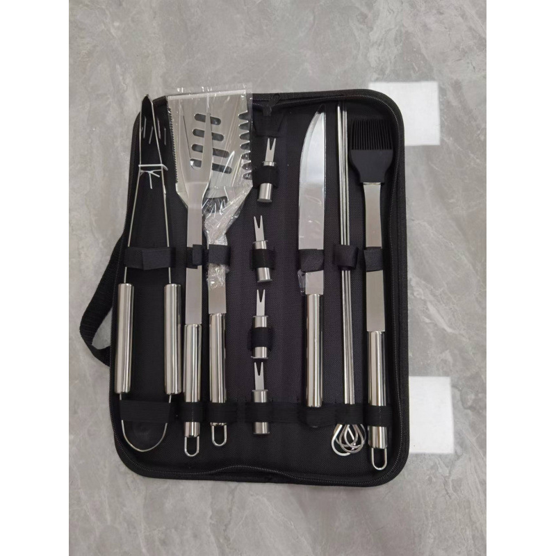 5 piezas de parrilla de acero inoxidable al aire libre parrilla de barbacoa portátil conjunto de herramientas de parrilla de parrilla