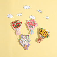 跨境花束树脂冰箱贴创意3d立体玫瑰花牡丹磁吸贴文创装饰小礼物