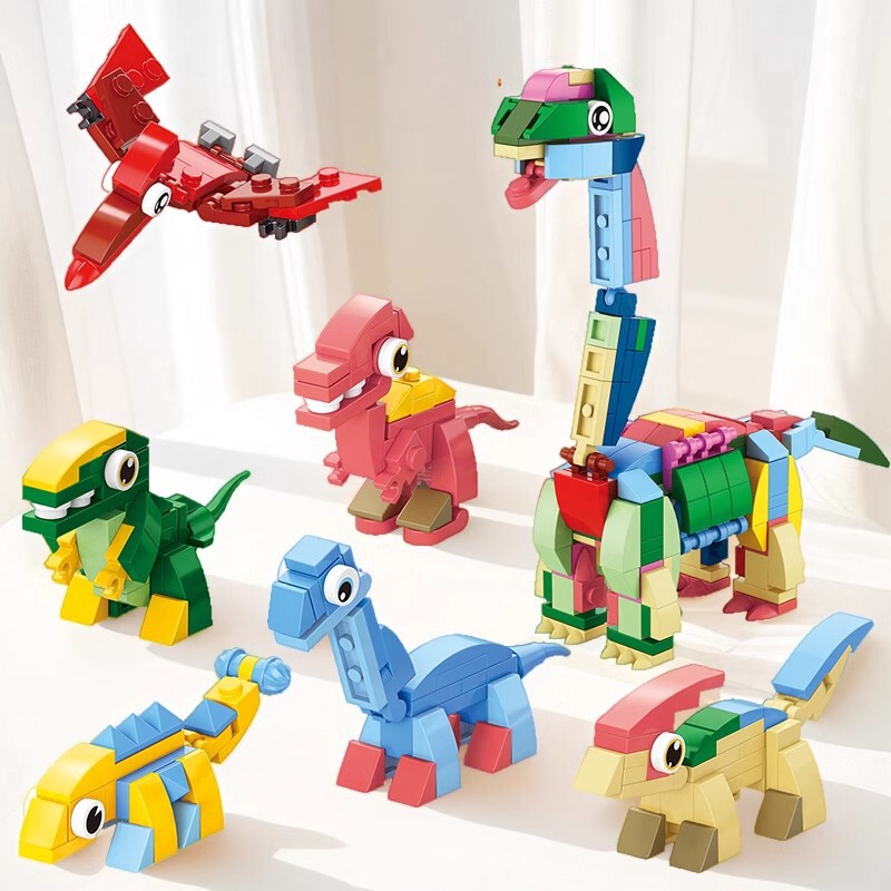 Jurassic 61 Children's Day Dinosaur World Series Puzzle Brain-Boosting Building Block Toy Three-Dimensional Puzzle Beginner