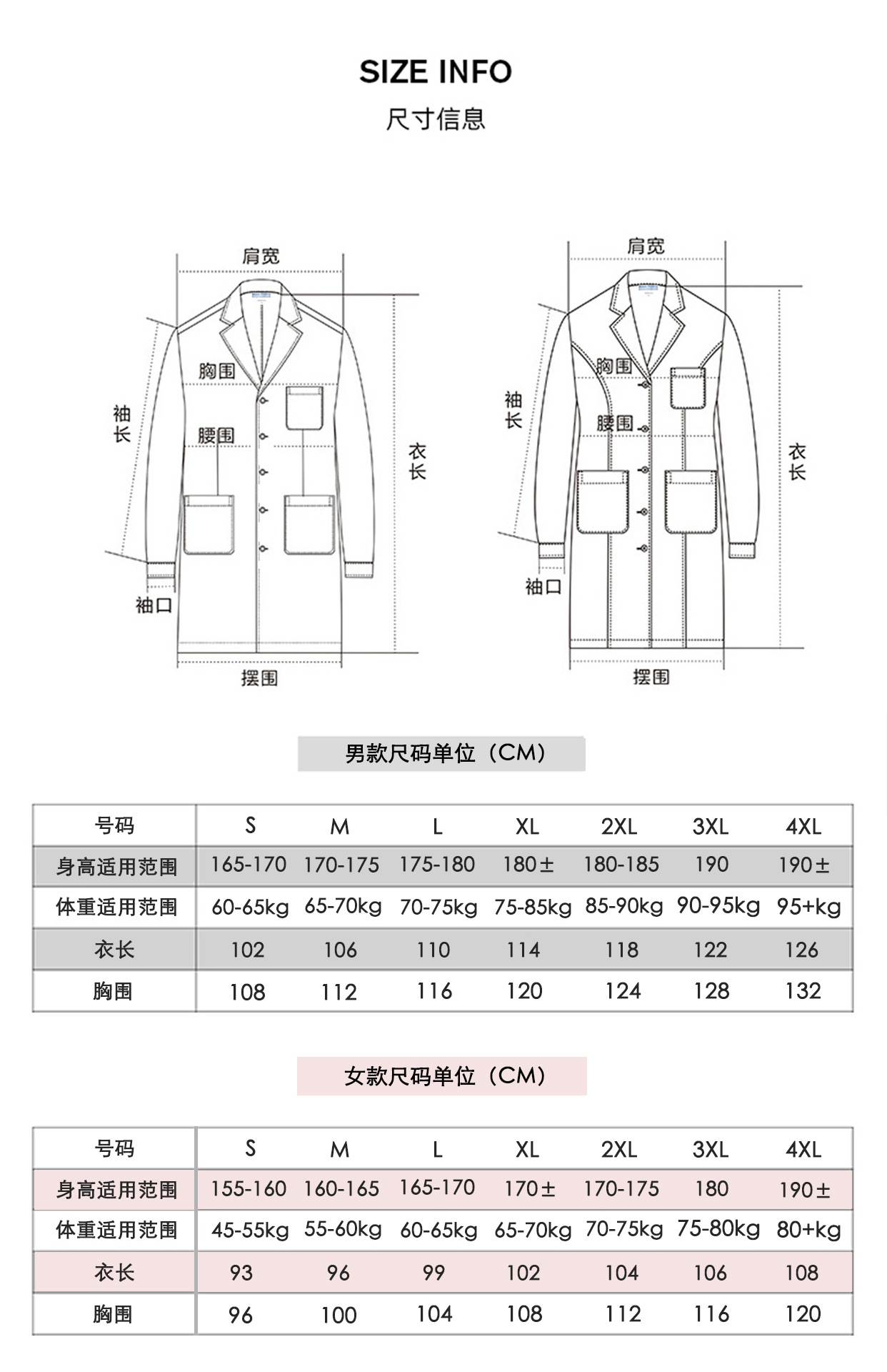 厂家直供医生服白大褂医院药店工作服实验室白大衣春秋厚款医师服详情2