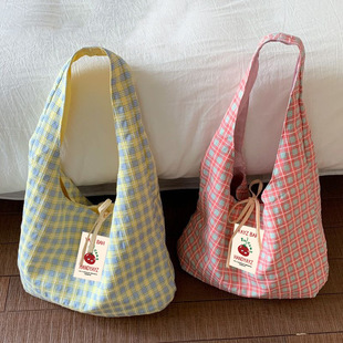 Capacious fashionable universal shopping bag, double-sided school bag, for students