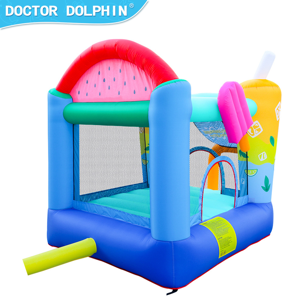 Doctor Delfín | Castillo inflable para el hogar, trampolín inflable pequeño para niños, tobogán inflable, uso doméstico pequeño, seguro y duradero