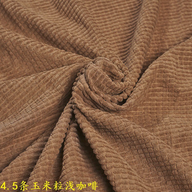 Light Brown 4.5 Corn Kernels Corduroy Steamed Buns Pineapple Plaid Granular Velvet Thickeneded Pillow Backpack Cloth