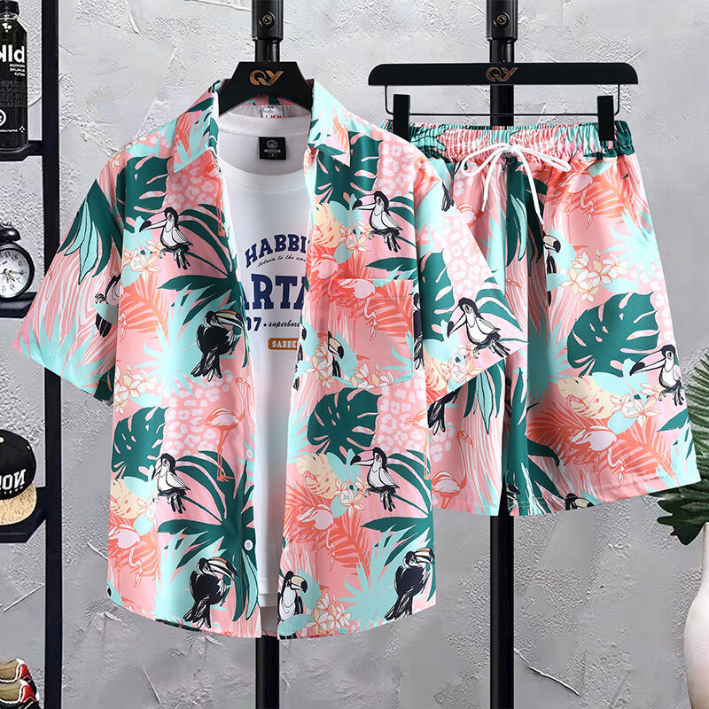 여름 해변 정장 남성 싼야 여행 휴가 남성 속건 의류 해변 여행 의류 커플 여름 의류