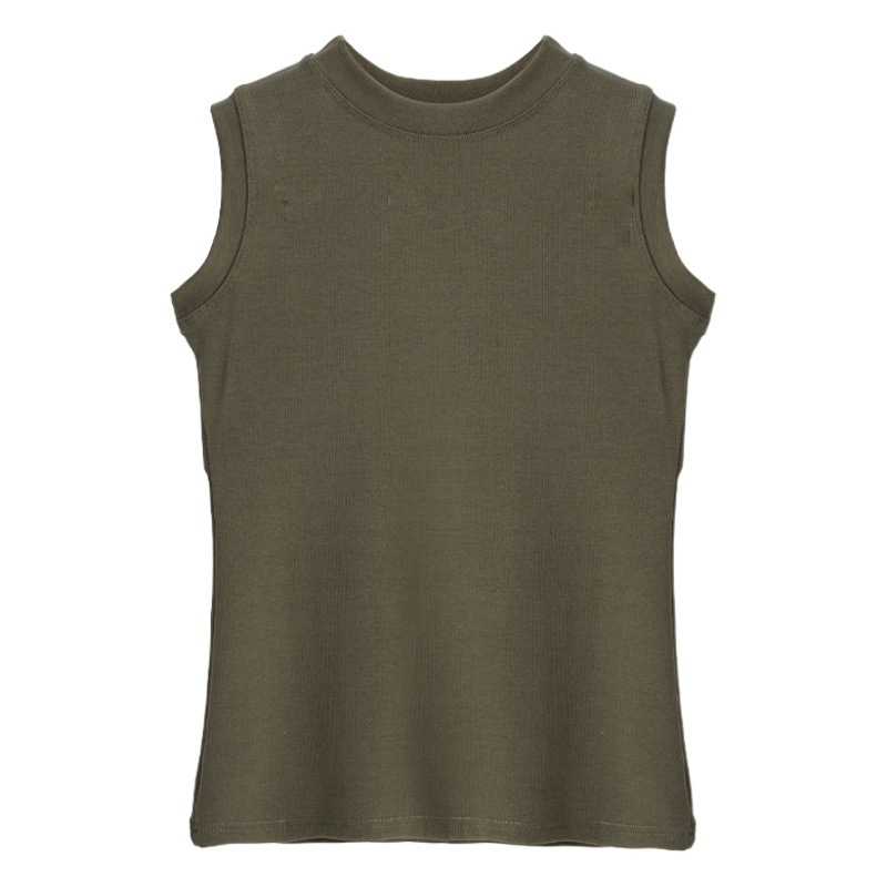 Algodón pequeño cuello redondo base básica camisola del todo fósforo de las mujeres de verano interior sin mangas desgaste exterior cubierta pecho superior