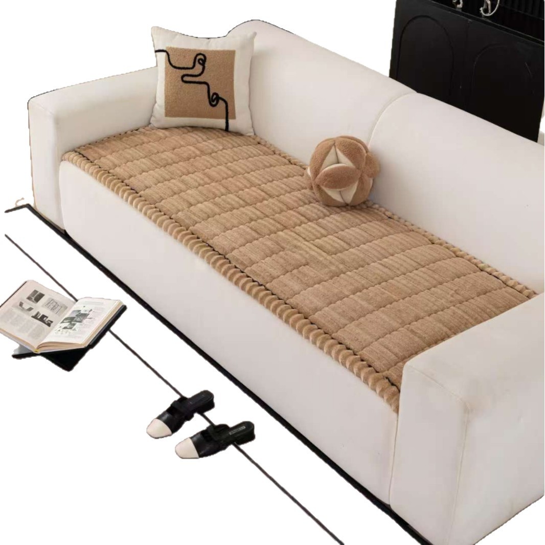 Medieval estilo recto engrosado seda seda cojín sofá tela de invierno 2025 nuevo tipo de una sola pieza fija cojín antideslizante