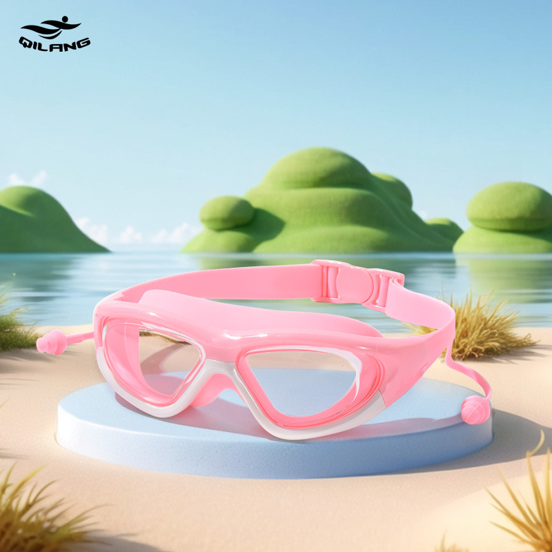 Gafas de Natación Infantiles Marco Grande de Policarbonato, Antivaho, Visión HD