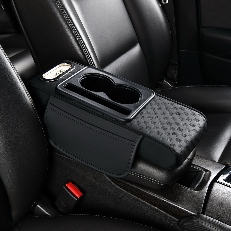 New Model of Armrest Pad with Cup Holder and Tissue Box, Fully Functional Four-In-One Armrest Pad, Car Armrest Box Pad