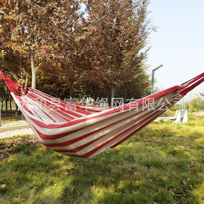 Fuhua hamaca al aire libre Individual Doble columpio estudiante interior dormitorio engrosada lona camping anti-Flip hamaca