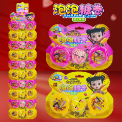 哪吒泡泡糖卷大果卷大大泡儿童休闲零食网红厂家批发水果味糖果