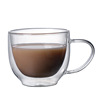 Double -layer glass coffee cup milk fruit cup house drinking water cup Mark cup with cup with cup