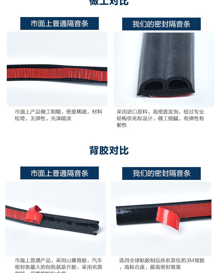 Car sealing strip sound insulation strip waterproof door sealing strip dustproof sound insulation universal type B sealing strip modification