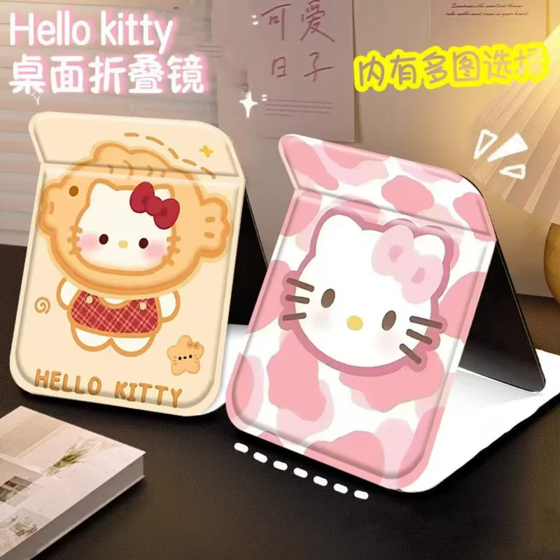 Hello Kitty, складное портативное прямоугольное зеркало для выхода в поездку, защита осенью
