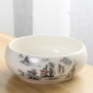 Tea Cup Basin Tea Washing Large Ceramic Tea Dregs Tank Chinese Kung Fu Tea Set Accessories Washing Bowl Pen Washing