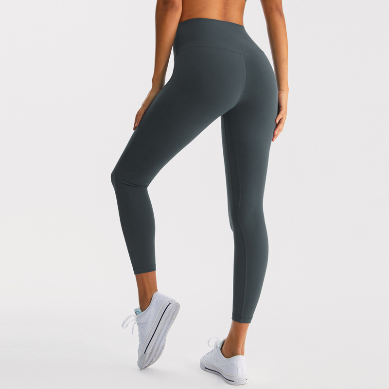 Pantalones de yoga de cintura alta Lulu para mujer, leggings deportivos de 24 pulgadas con tacto suave, efecto moldeador, realce de glúteos, absorción del sudor y secado rápido.