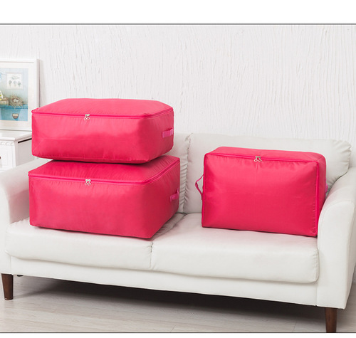 Cross-border storage bag solid color waterproof moisture-proof quilt moving bag clothing Oxford cloth storage bag cotton quilt travel bag