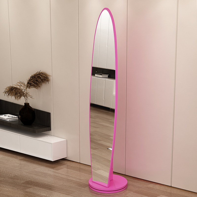 Espejo de cuerpo entero, espejo de piso para vestir, espejo de probador de dormitorio doméstico para niñas, espejo grande tridimensional móvil giratorio de viento